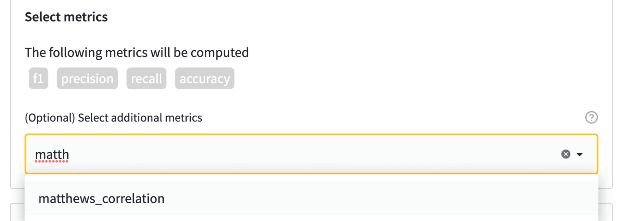 Selecting Metrics